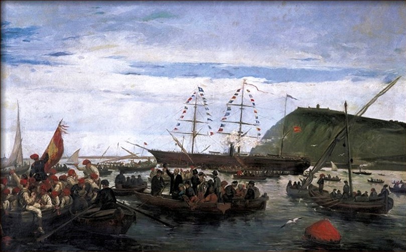 Embarque de los voluntarios catalanes para la Guerra de Cuba - Ramon Padró i Pijoan