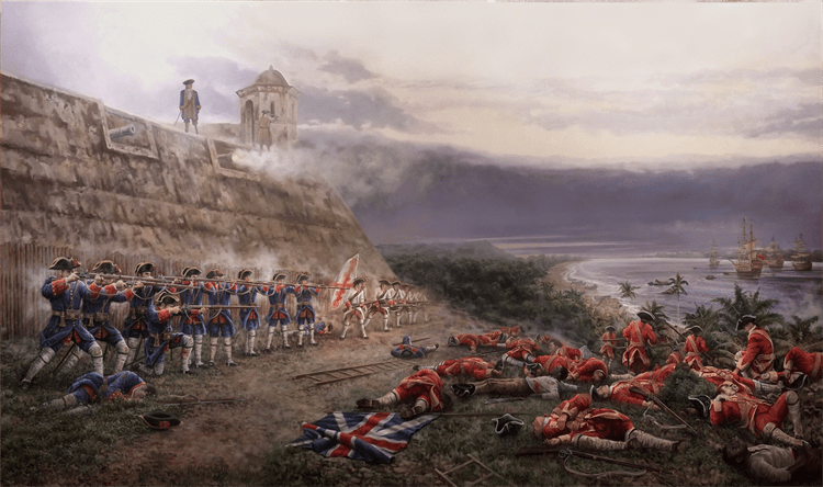 Ferre Clauzel - Blas de Lezo. Combate contra los casacas rojas británicos. Cartagena de Indias