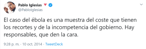 Twitter Pablo Iglesias ébola